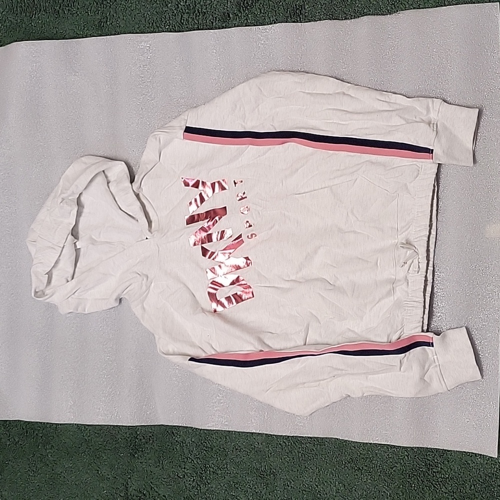 DKNY sport hoodie, XL(14/16), white, pink, and navy blue, never worn